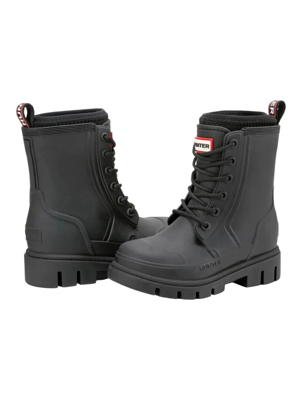 Big Kids Stomper Lace-up Waterproof Ankle Boots, Black, Size 13, NWOT
